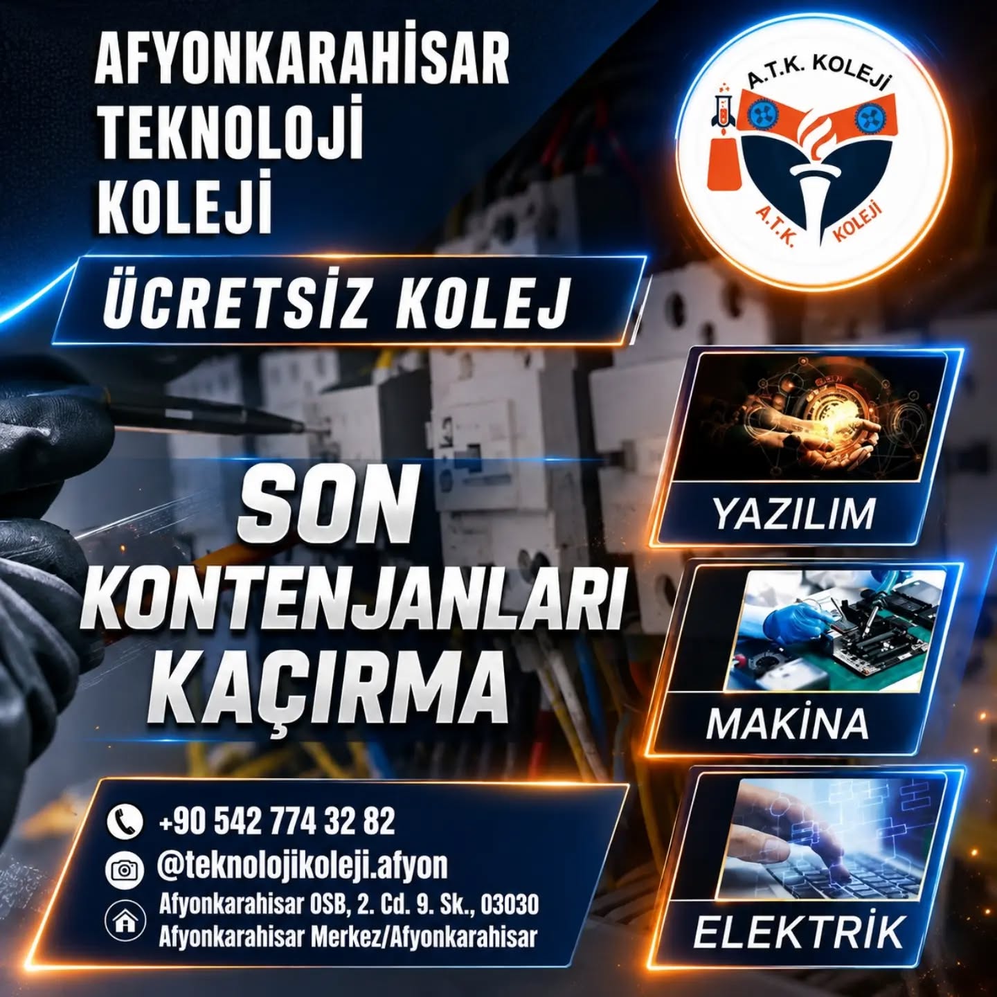 Kolejimizin sunduğu imkânlarla, siz değerli öğrencilerimize devlet destekli, ücretsiz eğitim fırsatı sunuyoruz. (Instagram paylaşımından görsel)