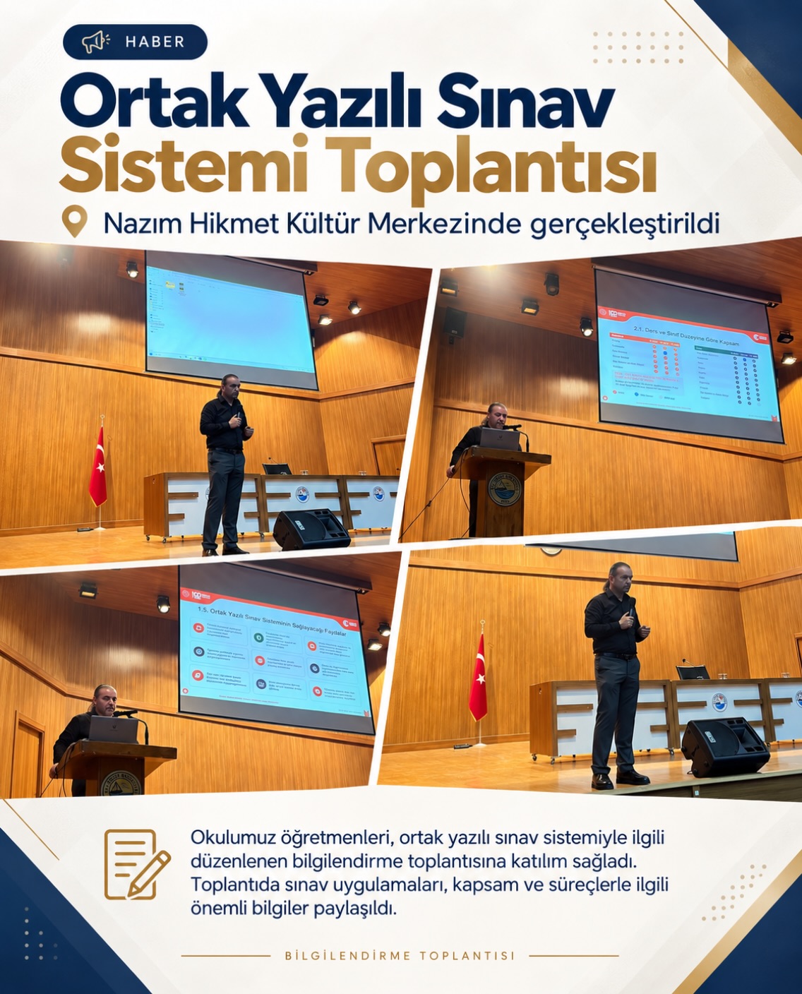 Ortak Yazılı Sınav Sistemi Bilgilendirme Toplantısı (Instagram paylaşımından görsel)