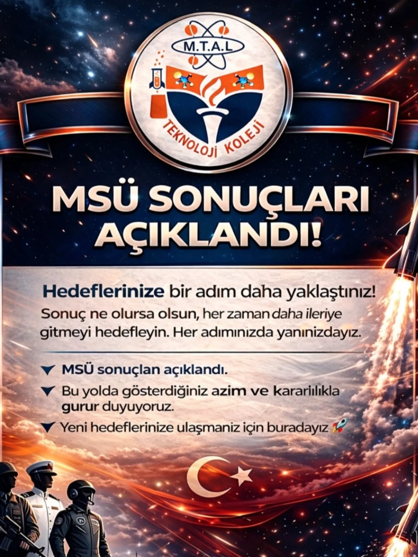 MSÜ SONUÇLARI AÇIKLANDI (Instagram paylaşımından görsel)