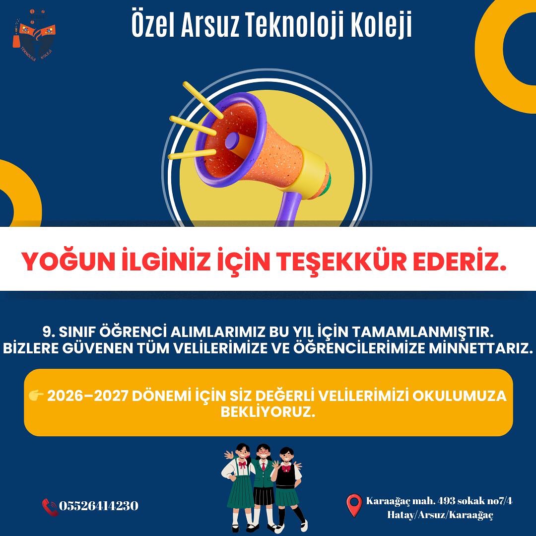 Bir kontenjan süreci daha tamamlandı. (Instagram paylaşımından görsel)