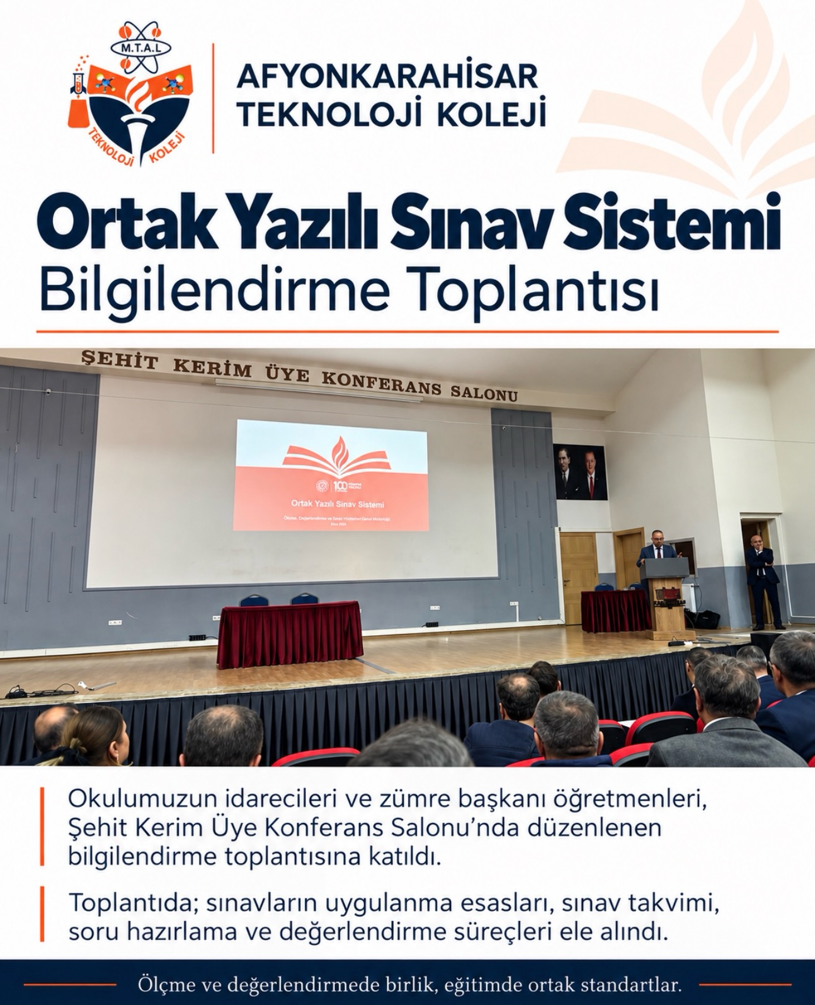 Ortak Yazılı Sınav Sistemi Bilgilendirme Toplantısı (Instagram paylaşımından görsel)