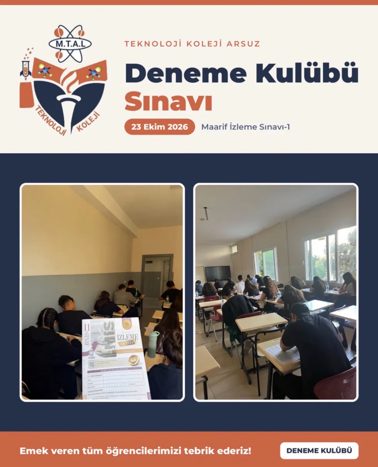 DENEME KULÜBÜMÜZLE HEDEFLERİMİZE EMİN ADIMLARLA! (Instagram paylaşımından görsel)