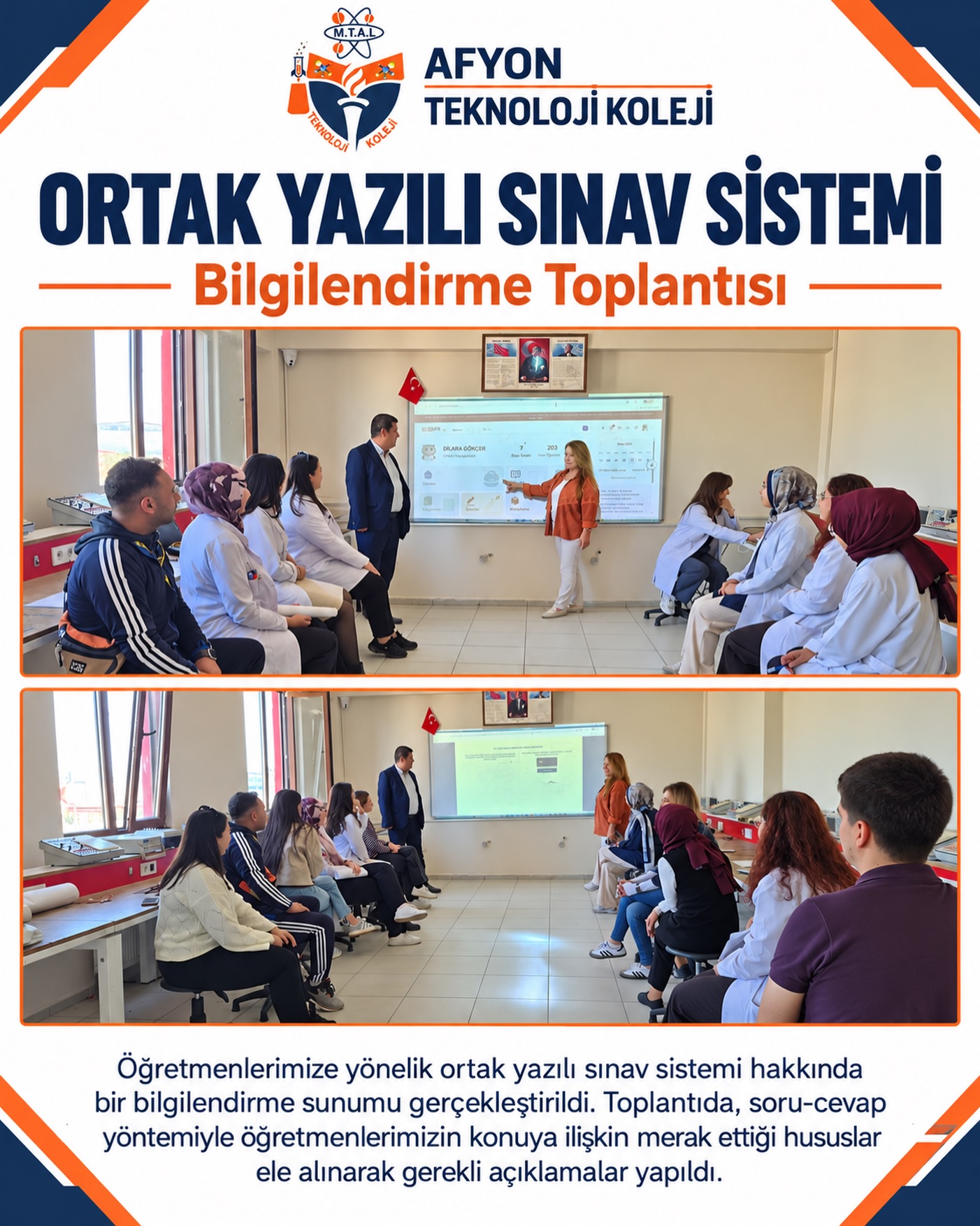Ortak Yazılı Sınav Sistemi Bilgilendirme Toplantısı (Instagram paylaşımından görsel)